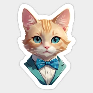 Fancy Cat with Bowtie no.7 Sticker